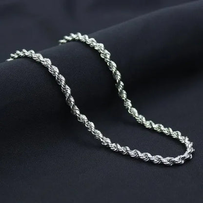 Silver Rope Chain Necklace