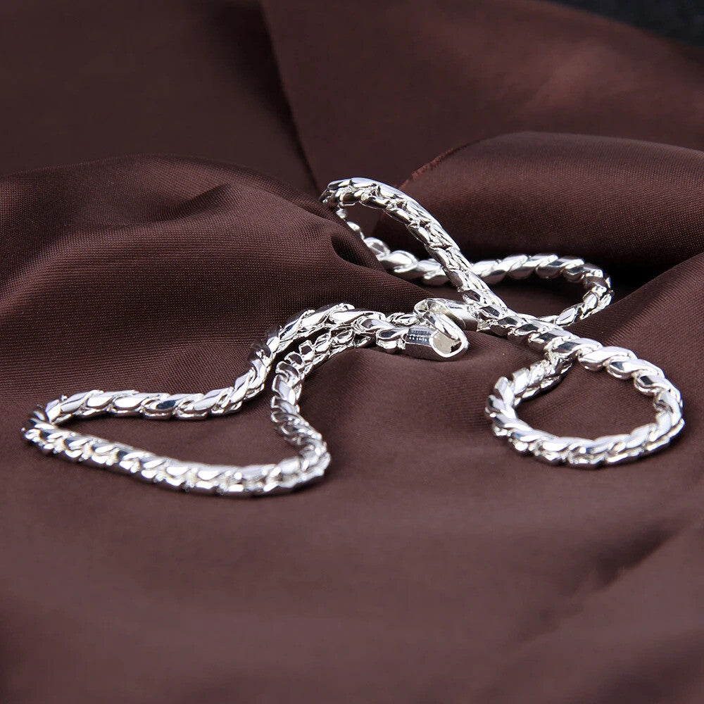 Silver Rope Chain Necklace